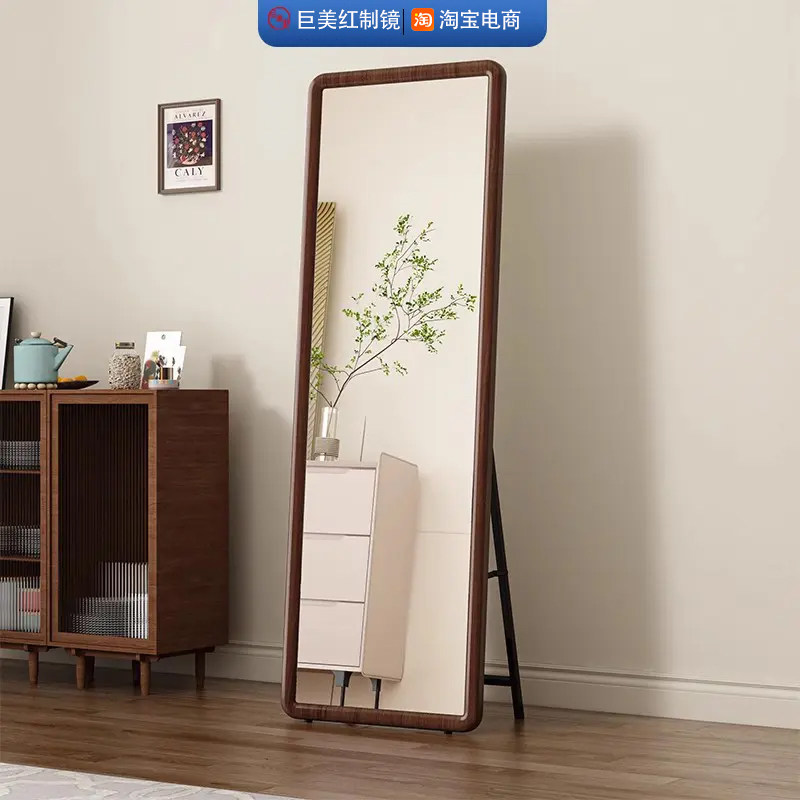 中古风实木全身镜-壁挂落地两用