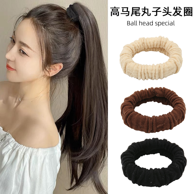 高马尾丸子头发圈粗皮筋女202z3新款加宽无痕高弹力适合发量多头