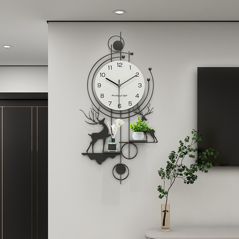 钟表挂钟客厅家用餐桌2024新款网红现代简约轻奢创意X挂墙静音时