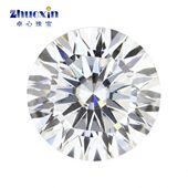 圆形十六心十六箭切工莫桑石裸钻 超白D色合成碳硅石戒面裸石主石