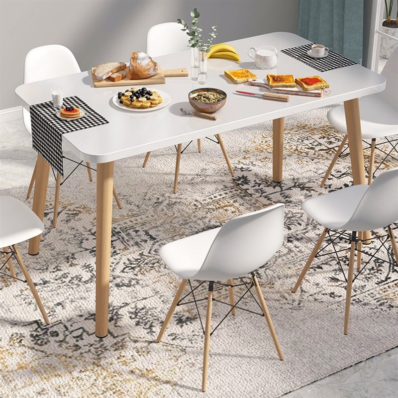北欧餐桌小户型现代简约小桌子z实木腿饭桌圆桌客厅家用餐桌椅组