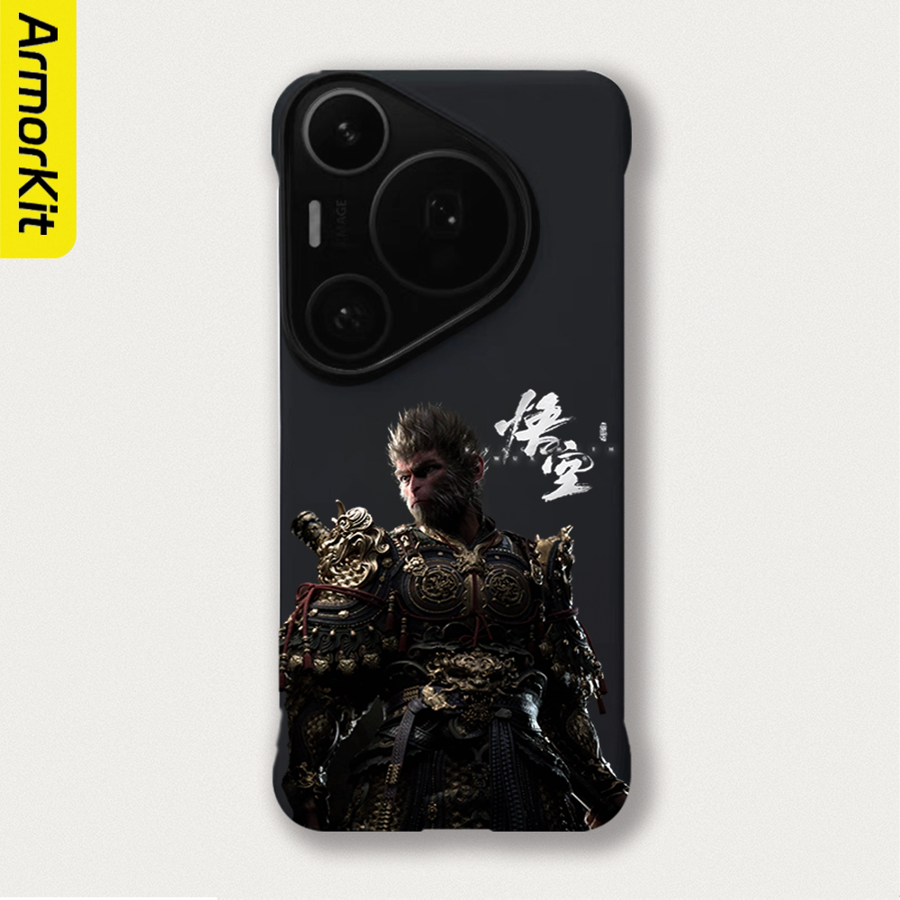 适用华为Pura80Pro+/p60Pro无边框手机壳黑悟空轻薄防摔Huawei70Ultra防摔亲肤硬壳大孔p50/70Pro+磁吸后壳