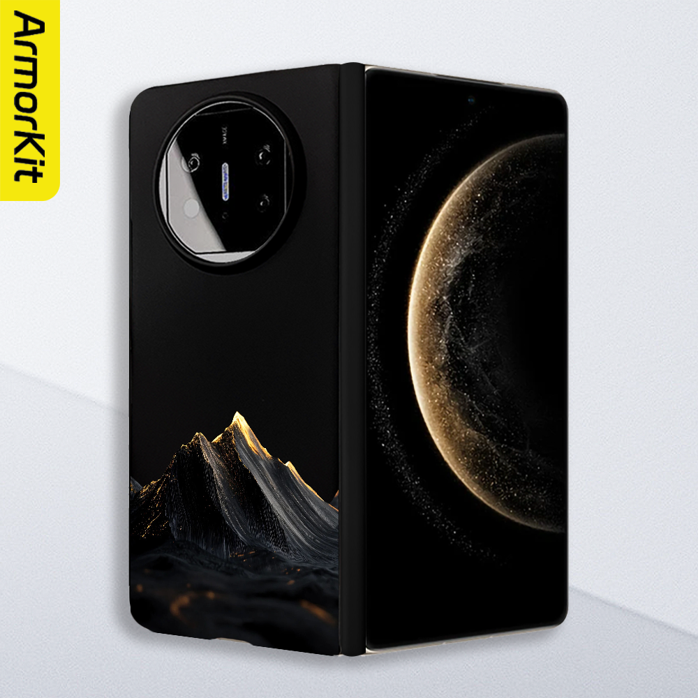 适用华为MateX6典藏版折叠手机壳X5/X3轻薄保护套大孔HuaweiX5典藏版防摔高级黑金山磁吸硬壳中轴磁吸保护套