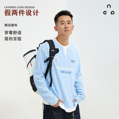 NeverEmpty球服长袖假两件卫衣