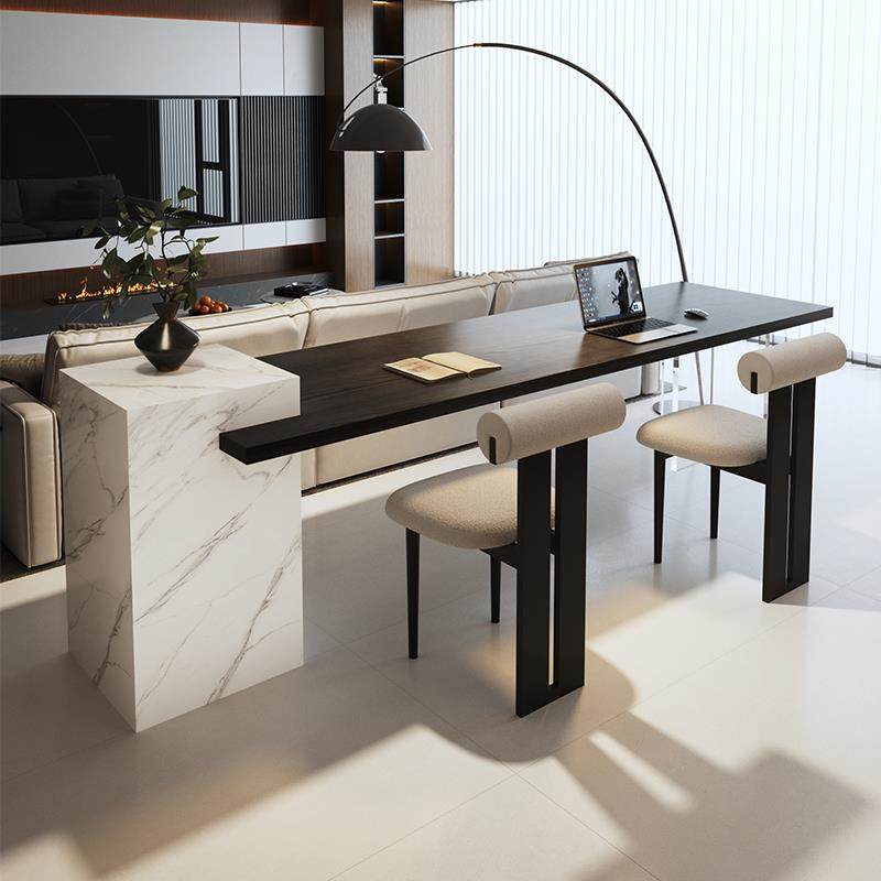 意式极简横厅沙发后长条桌黑色客厅家用双人实木书餐桌岛台,住宅家具,书桌,淘宝优惠券,粉丝福利购,淘宝优惠卷