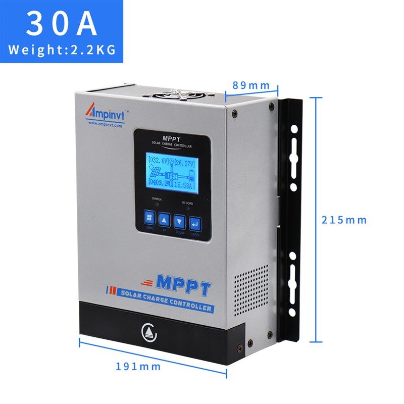 MPPT太阳能控制器12V24V48V锂电池40A50A80A光伏充电发电数据通讯