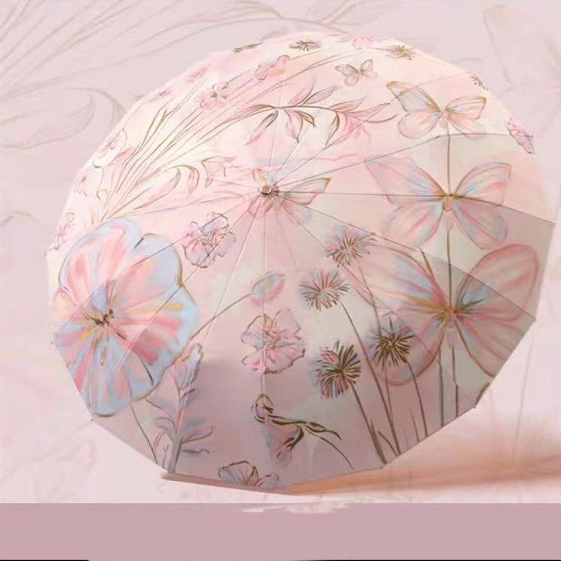 德国16骨折叠雨伞女款抗UV防晒遮阳伞大号抗风晴雨两用遮阳伞