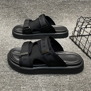 男2025夏j季 外穿潮百搭一字凉拖男鞋 拖鞋 新款 软底男士 轻便沙滩鞋