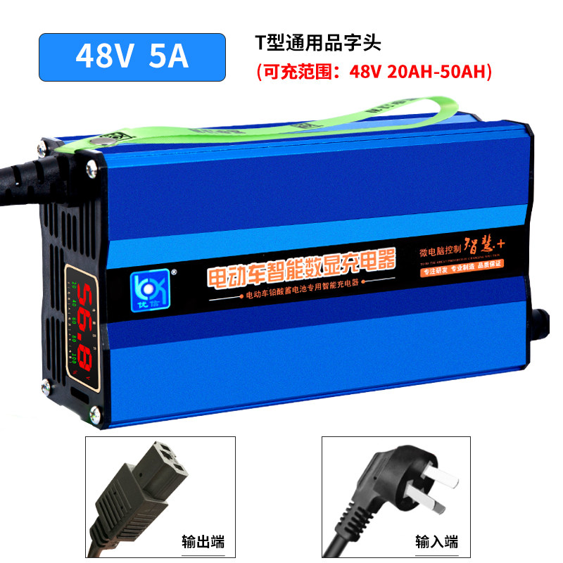 石墨烯电动车充电器铅酸蓄电池48V60V72V20AH32AH天能超威快充型