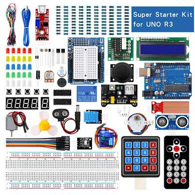 UNO R3超级入门套件 面包板 步进电机 SG90 1602 LCD 兼容Arduino