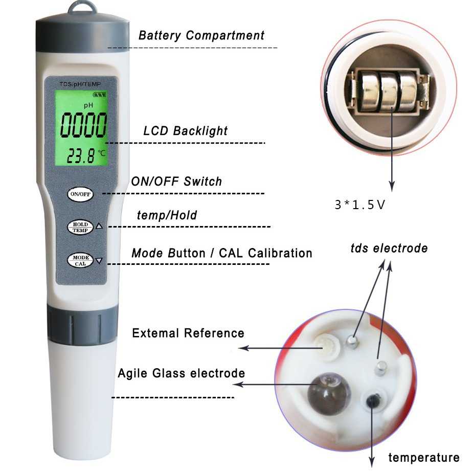 新品pH笔tds笔多功能水质测试笔pH值TDS温度三合一酸度计测试笔