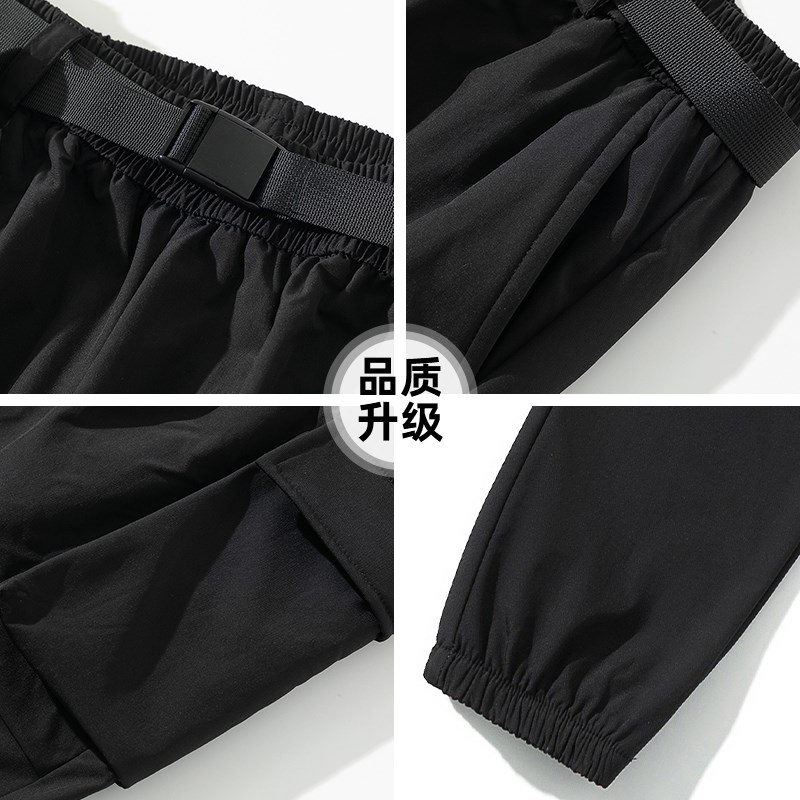 查尔斯桃桃心 伞兵工装裤男秋冬季加绒加厚宽松休闲Y束脚运动长裤