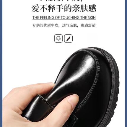 男童皮鞋春秋新款小学生校园礼仪男孩F软底儿童黑色英伦风演出童