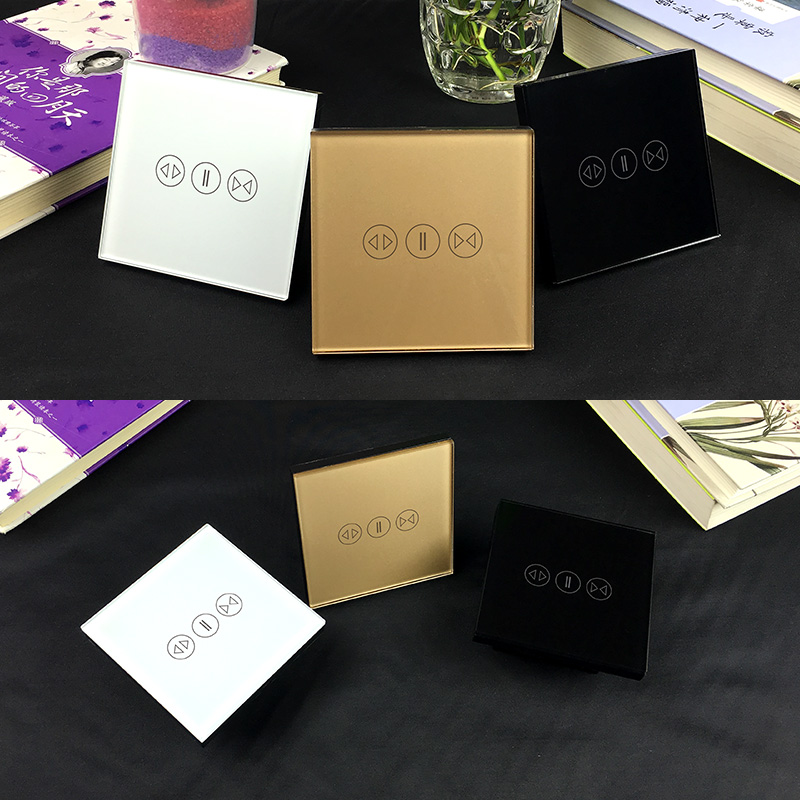 智能触摸电动窗帘开关8型墙壁卷帘无线遥控开关面板电机感应开关