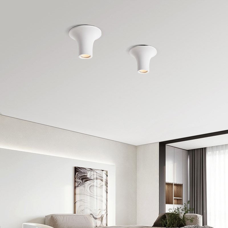 明装石膏灯水滴灯嵌入式科锐芯片客厅无边框预埋射灯天花灯孔筒灯