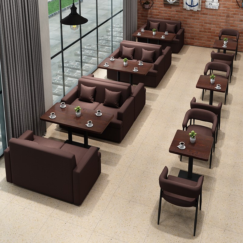 咖啡厅卡座沙发题西餐厅清酒吧休闲奶茶甜品饮品店桌椅