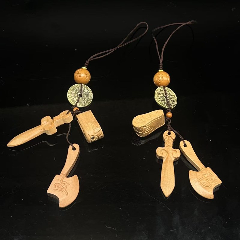 木质桃木挂件-约35*16*5mm-Y多样性发货S-X聚-Y1582