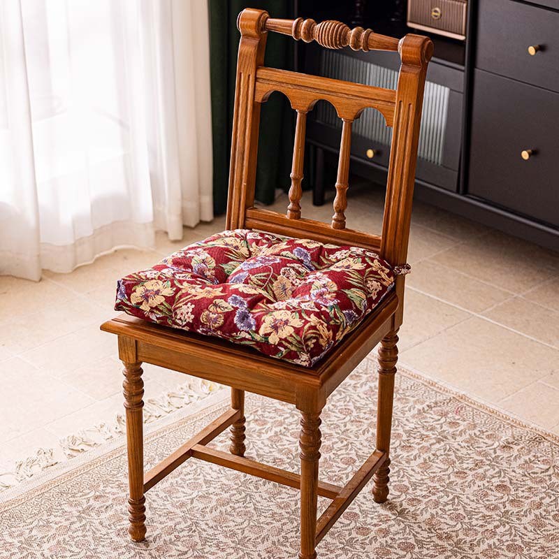 复古椅子坐垫耐脏家m用实木餐桌椅垫方形防滑久坐不累凳子垫有绑