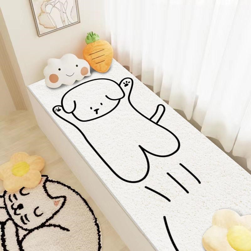 客户卡通网红主卧飘窗垫公主房间装饰 J阳台垫吸水彷羊绒飘窗地毯