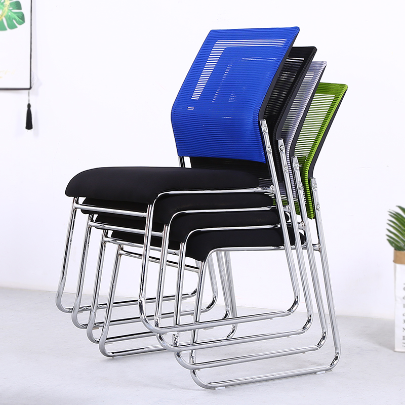 办公椅可叠落会议椅耐磨透气网布培训椅职员电脑椅无扶手靠背椅子