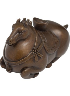 铜之魂铜马摆件马上有钱手把件铜工艺品小唐马办公室桌面装饰礼品