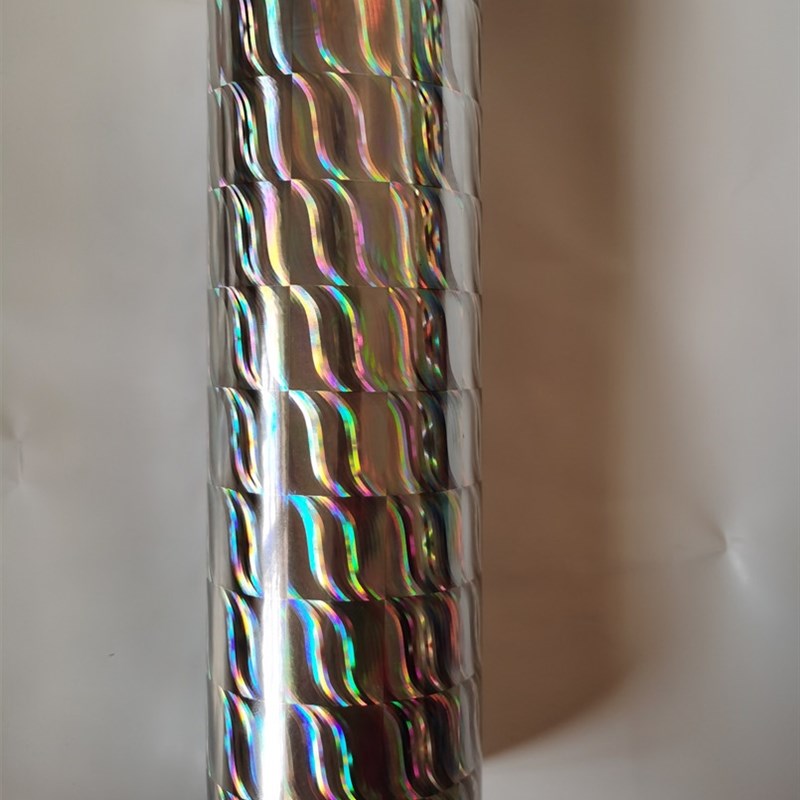 镭射烫金纸电化铝过塑型烫纸盒烫塑 银波纹 16cm xT 120m 可切割