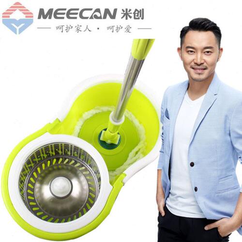 MEECAN/米创拖把家用旋转式拖把免手洗旋转双驱动甩水拖把墩布桶