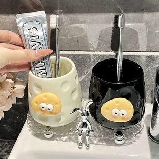 刷牙杯家用颜值牙杯牙刷杯牙具情侣杯子洗漱杯置物架陶瓷漱口杯