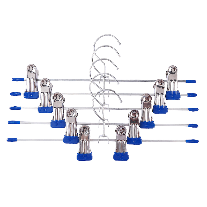 金属裤架衣架夹无痕加粗带夹裤夹子浸塑晾晒挂衣架家用西裤架防滑