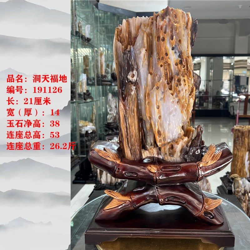 缅甸树化玉天然树化石木化玉奇石木化石家居客厅书房博古