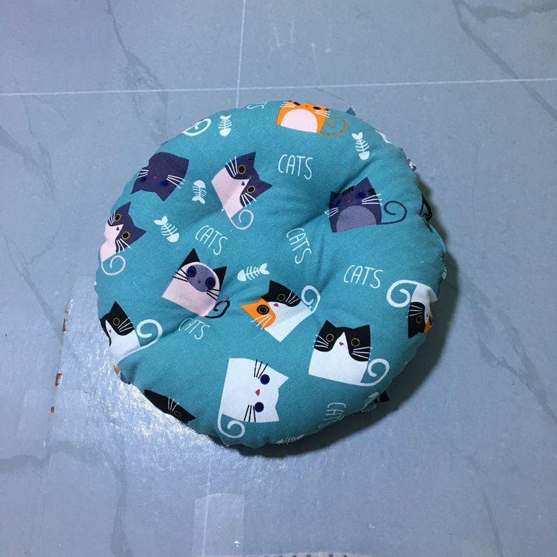 圆形薄团加厚泡泡垫圆板凳垫子圆坐垫罩圆形坐垫卡通帆布印花