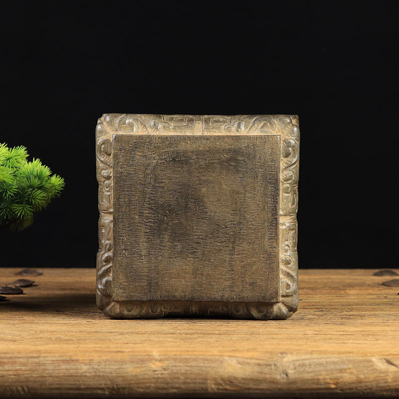 中式仿古做旧青石浮雕会所茶馆摆件四象石墩门墩石底座老旧石头