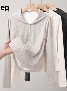 JEEP吉普加绒卫衣女秋冬季厚外套2026新款今年流行爆款保暖冬装Y