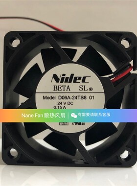 D06A-24TS8 01 原装日本Nidec 24VDC 0.15A 60*60*25MM变频器风扇
