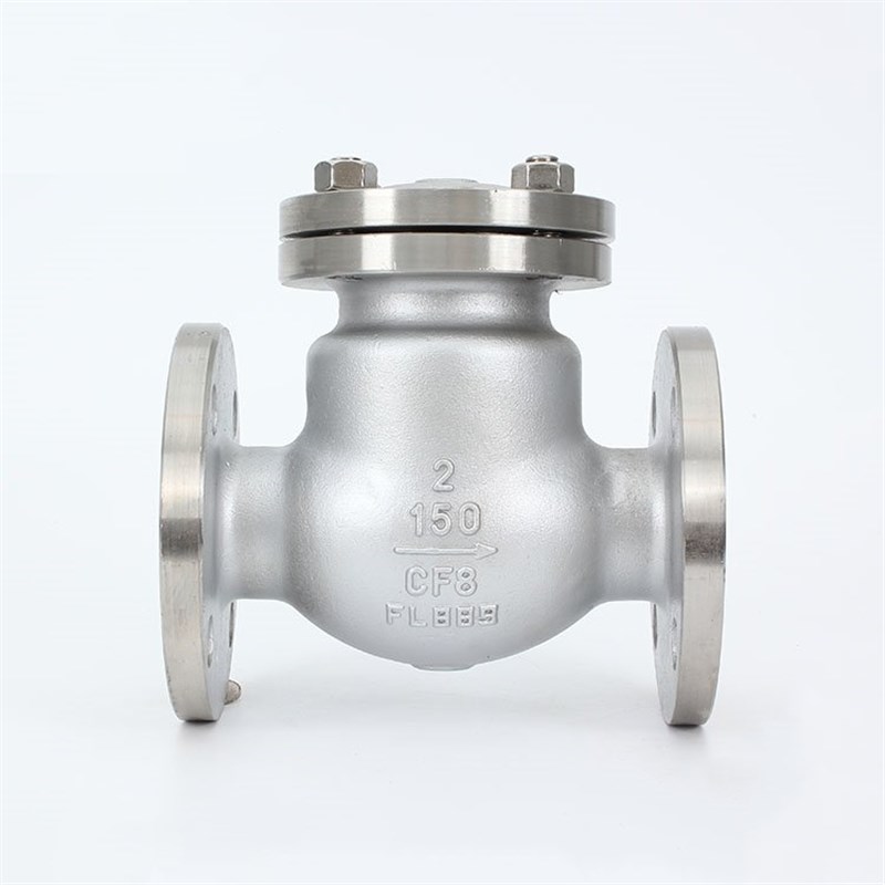 304不锈钢美标法兰止回阀H44W-150LB旋启式逆止阀单向阀DN100 150