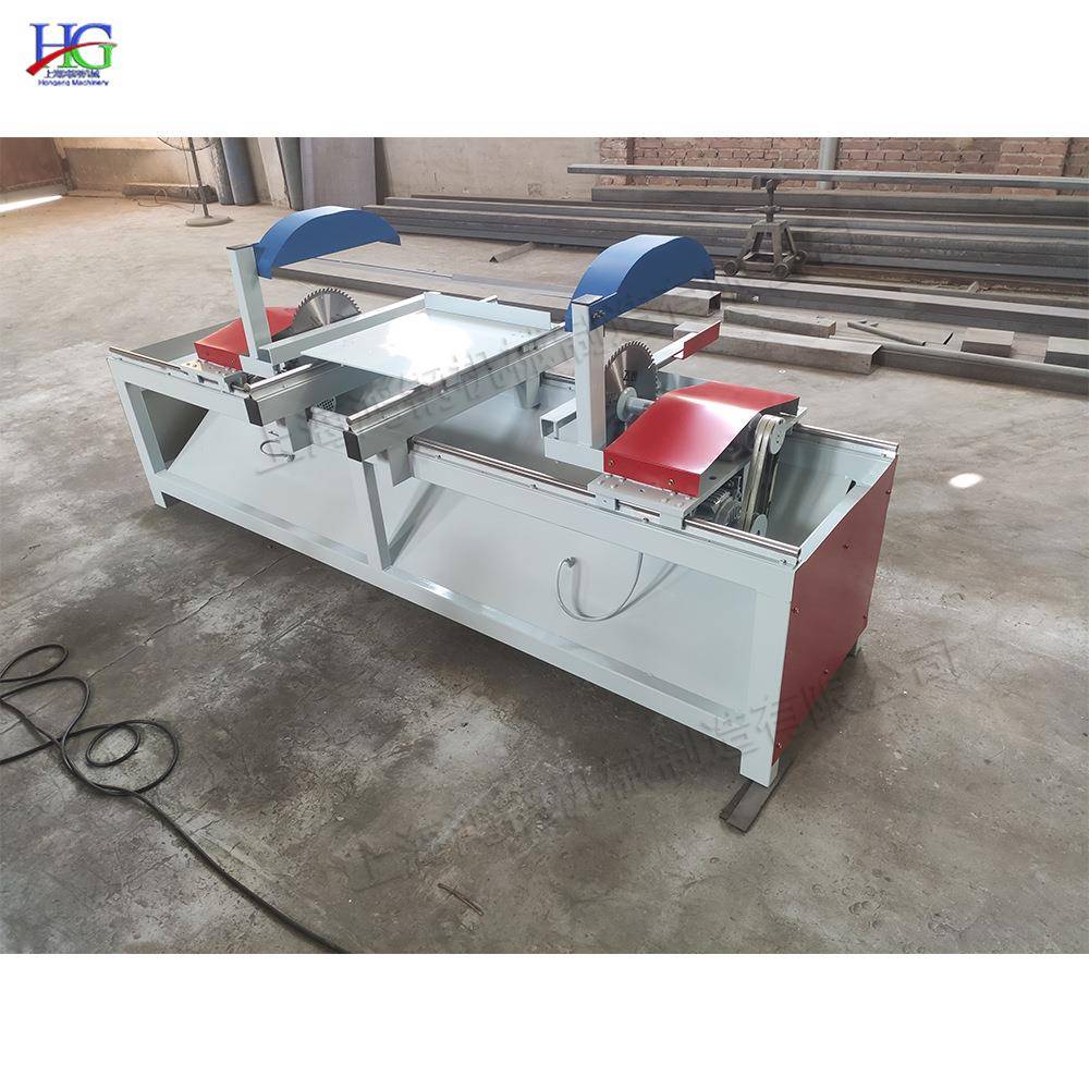 细木方齐边齐头锯木托盘板材木料加工设备自动双头自动断料锯