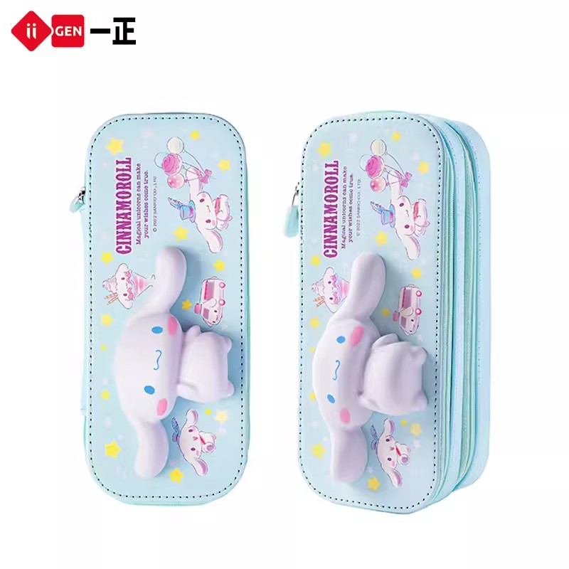 一正三丽鸥笔袋库洛米减压解压铅笔盒小学生双层笔盒女孩铅笔盒大