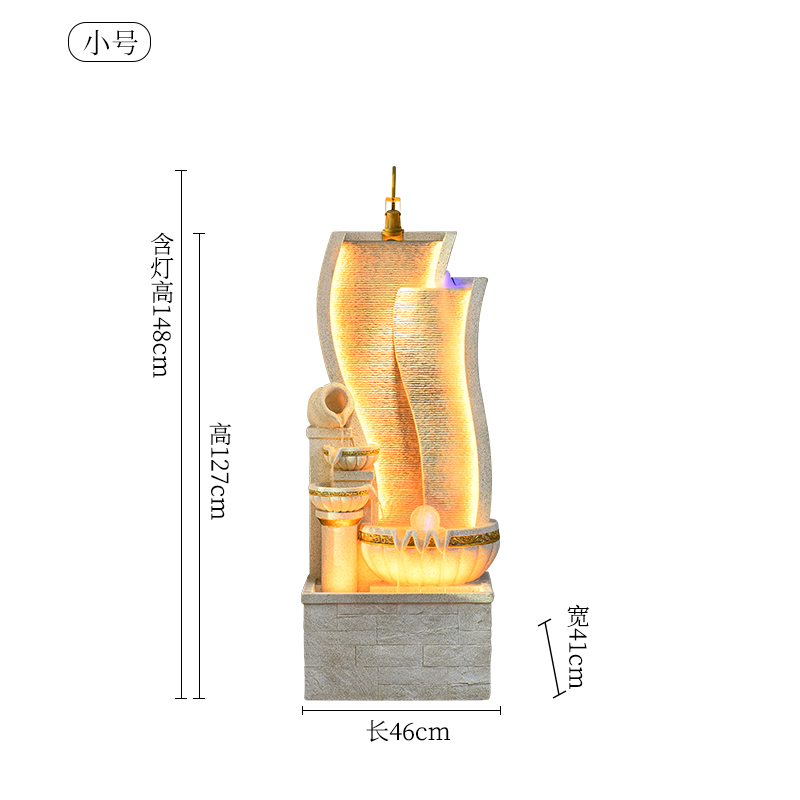 欧式流水喷泉客厅加湿器玄关落地A摆件招财室内轻奢循环水景观装