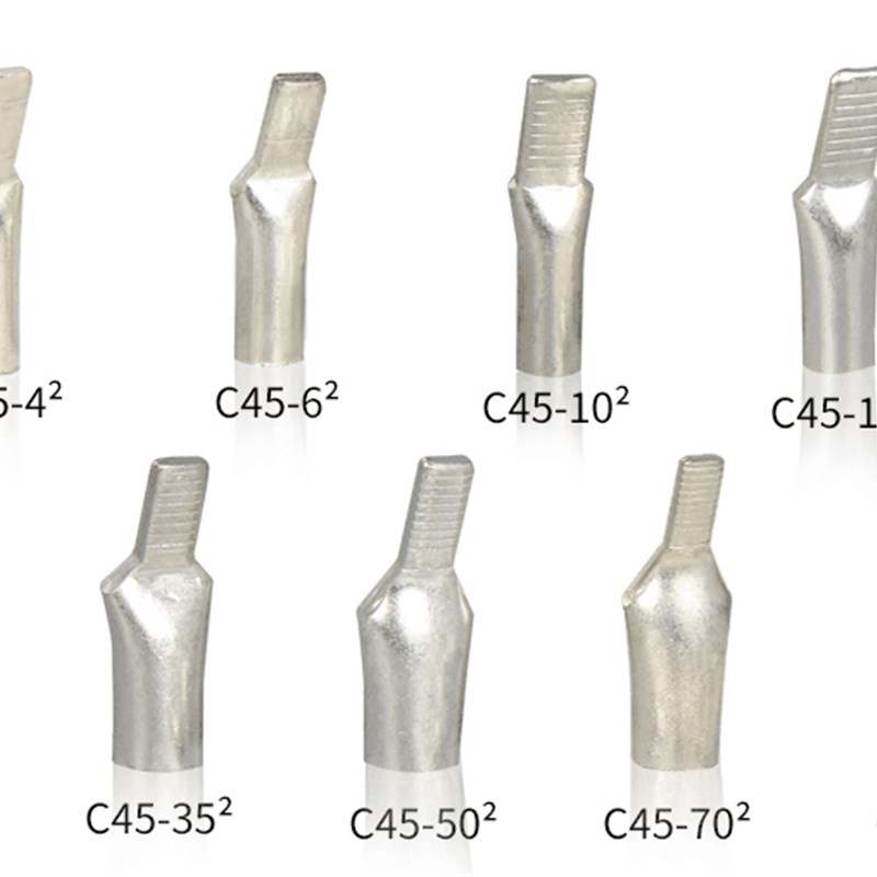 热销C45-10接线鼻插针插片铜端子紫铜线鼻子鸭嘴式空开铜鼻子