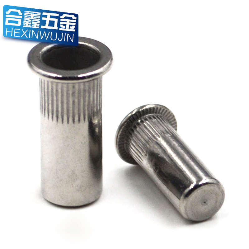 304不锈钢盲孔拉铆螺母平头竖纹圆柱封闭铆螺柱M4M5M6M8拉铆母