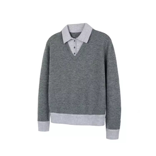 知识分子高智感假两件套头休闲针织毛衣上衣男女 25FW New Decay