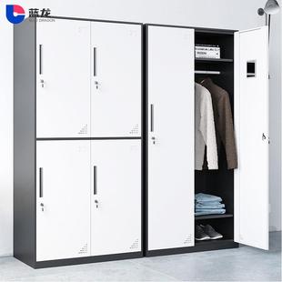 更衣柜员工宿舍健身房浴室存包柜加厚带锁换鞋 柜六九门铁皮储物柜