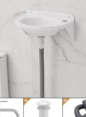 黑色304不锈钢洗手盆 房车挂墙式洗漱盆小户型卫生间W小号迷你面