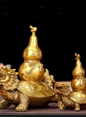 黄铜龙龟文昌塔摆件9九层w龙龟托塔龙龟背塔工艺品龙龟葫芦黄铜
