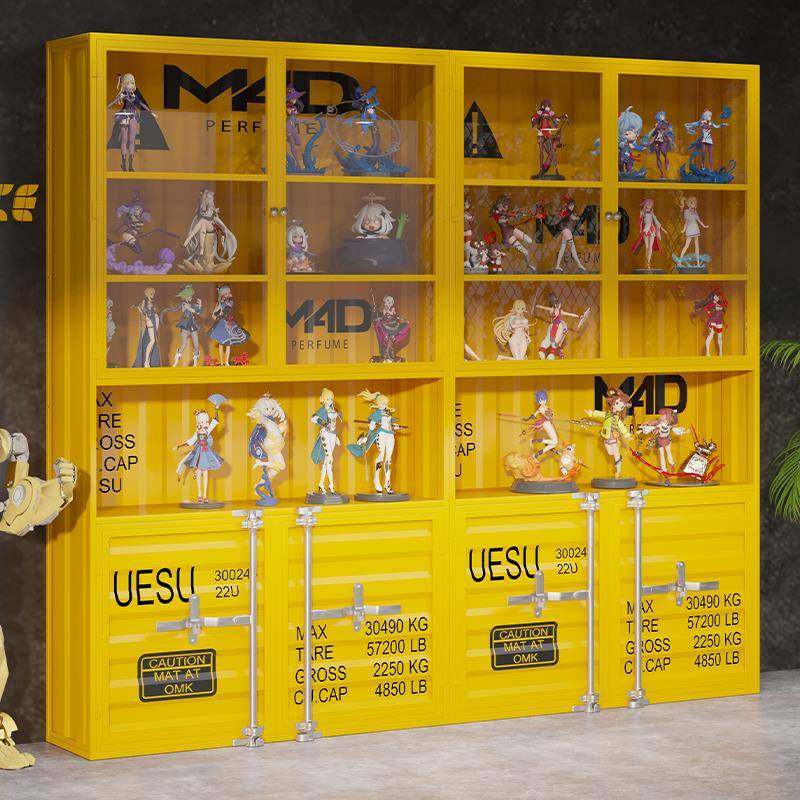 模型展示柜产品酒柜商用陈列柜子工业风潮玩展示货架玻璃柜置物架