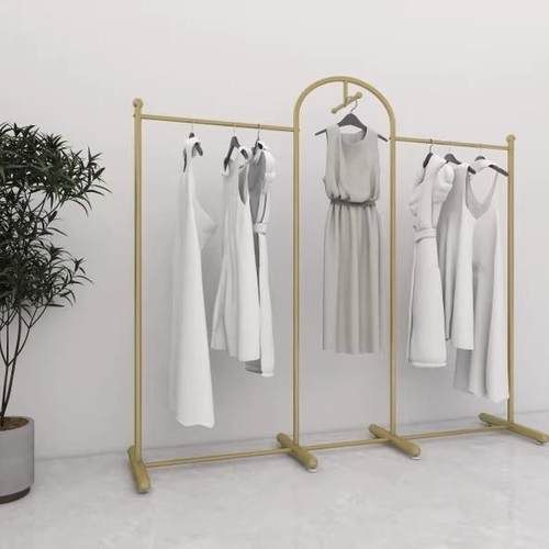 服装店展示架衣架落地立式直播间陈列架拱门创意金色不掉漆挂衣架