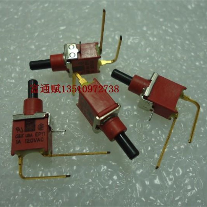 美国CK进口按钮按键EP11镀金脚微型2脚弯脚复位钮子开关 按钮开关