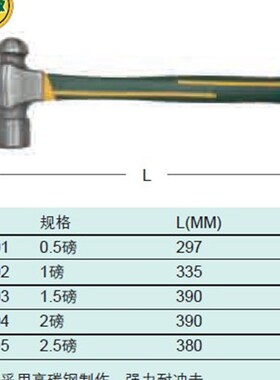 SATAshida工具 纤维柄圆头锤 92301 92302 92303 92304 92305