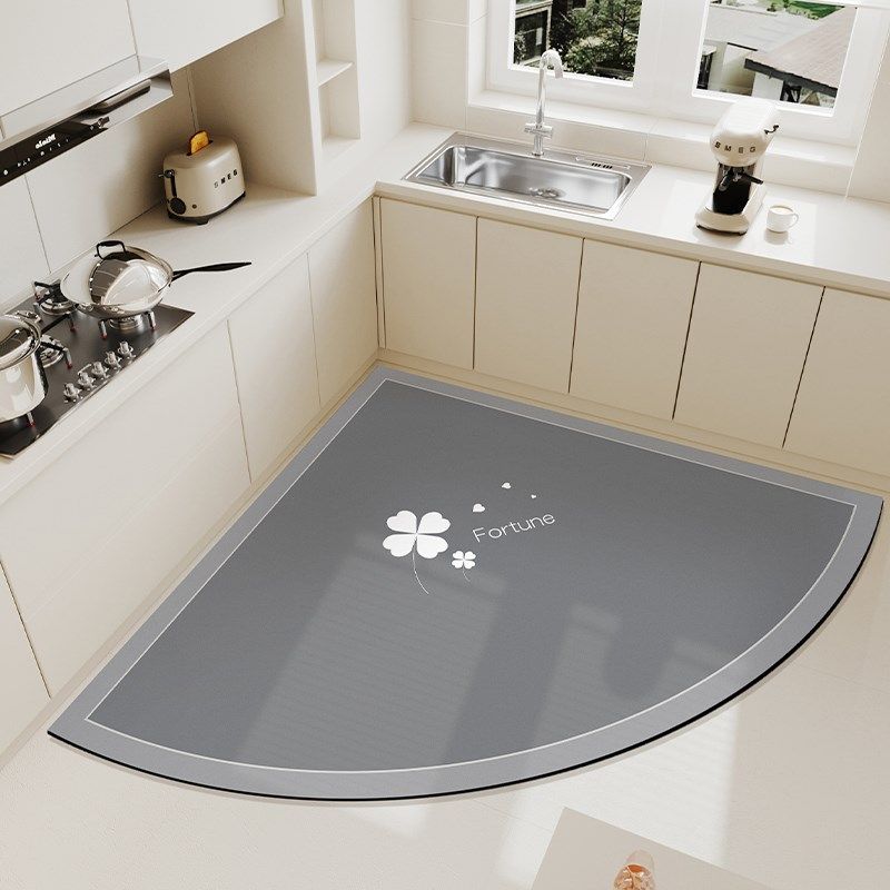 厨房地垫防油防水2024新款扇形家用耐脏免洗可擦脚垫心形地毯垫,居家布艺,厨房地垫,淘宝优惠券,粉丝福利购,淘宝优惠卷