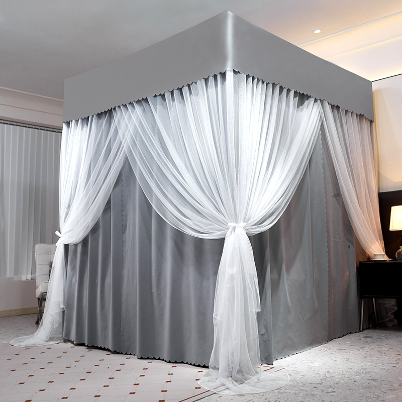 加厚遮光床幔床帘公主风蚊帐封闭挡风保暖防尘1.5米1.Y8双人床家